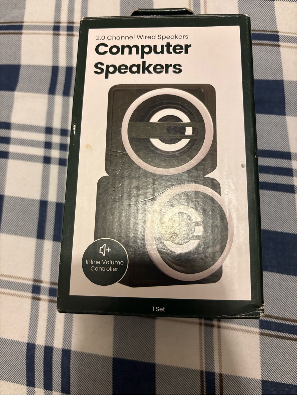 2.0 Channel Wired Computer Speakers with Inline Volume Controller